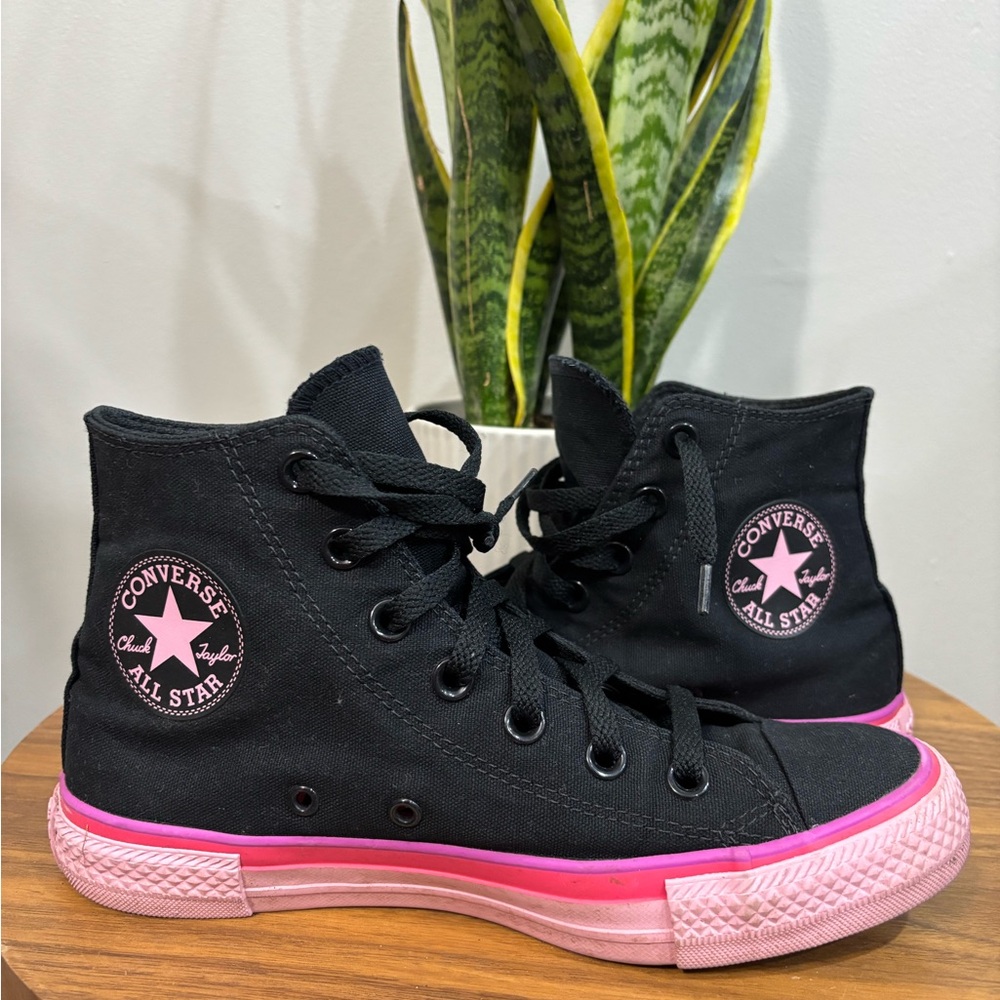 Converse Black and Pink High-Tops